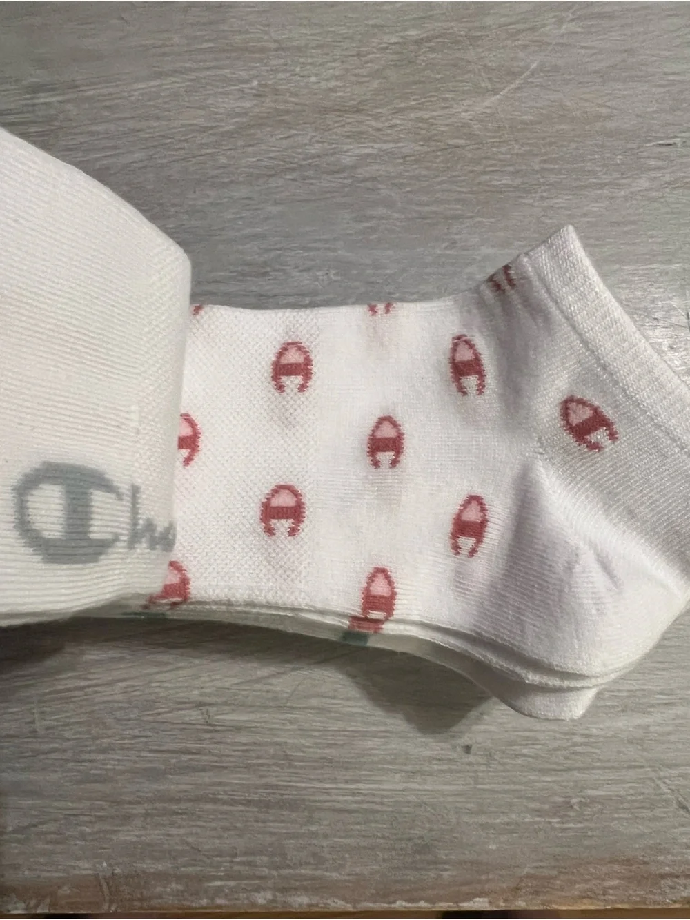 NWT Champion White Ankle Socks with mini logo multi color - 10 Pair